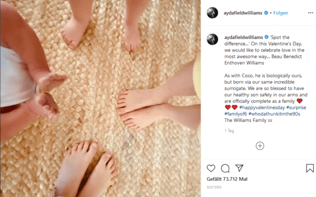 Robbie Williams und Ayda Field: Familie ist nun komplett (aydafieldwilliams/Instagram)